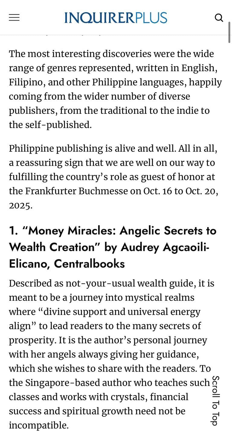 Money Miracles: Angelic Secrets to Wealth Creation Book by Audrey Agcaoili-Elicano (Paperback)