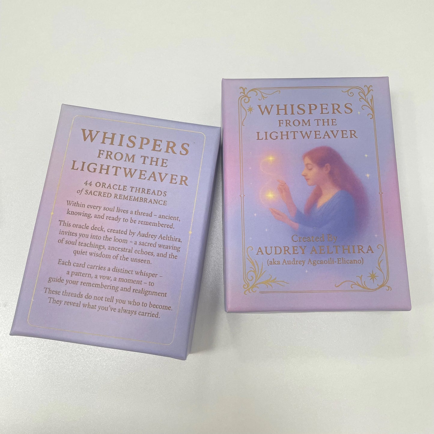 Whispers from the Lightweaver, An Oracle Card Deck by Audrey Aelthira with FREE Crystal Wish Tree Bottle