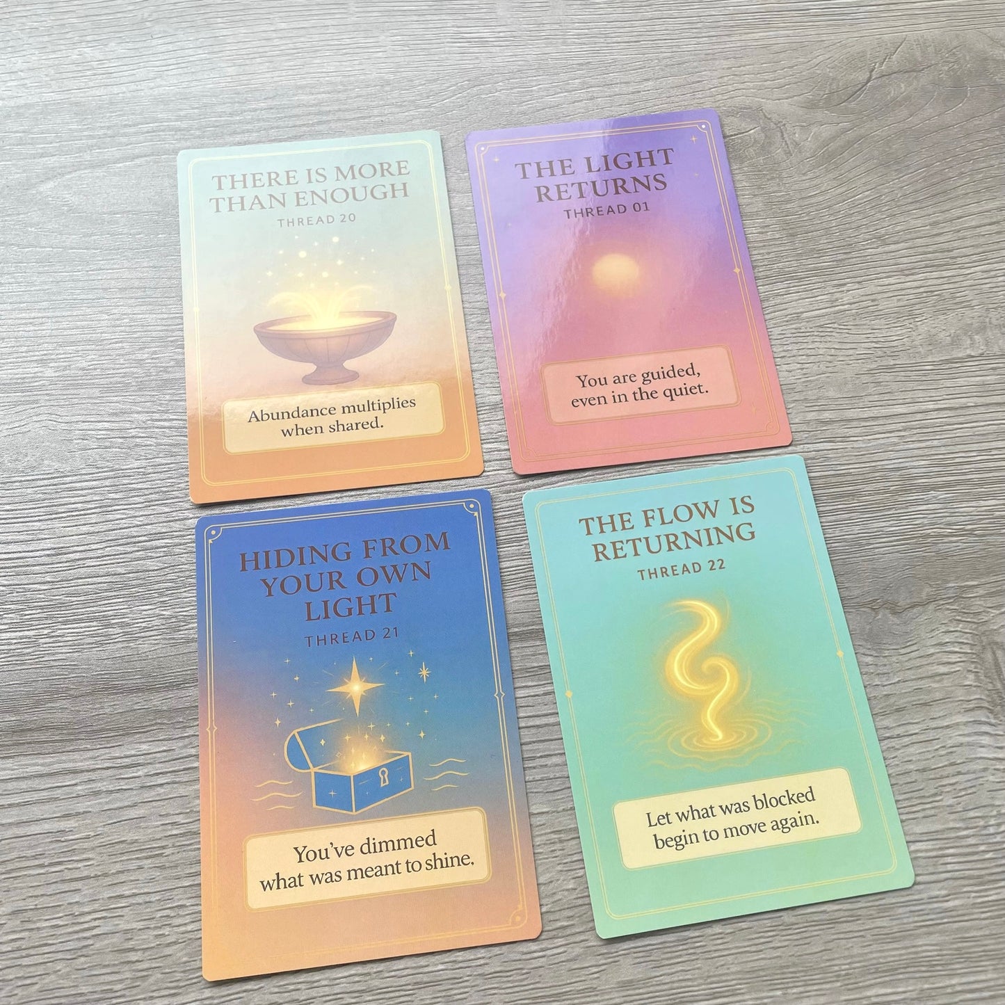 Whispers from the Lightweaver, An Oracle Card Deck by Audrey Aelthira with FREE Crystal Wish Tree Bottle