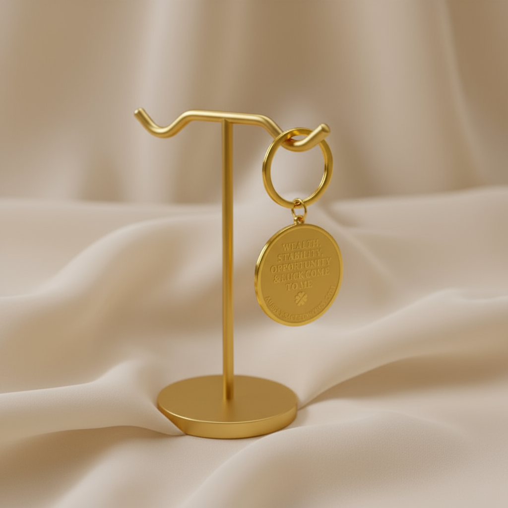 Sri Yantra Wealth Amulet Keyring 35mm (Specially designed, encoded, and attuned by Audrey)