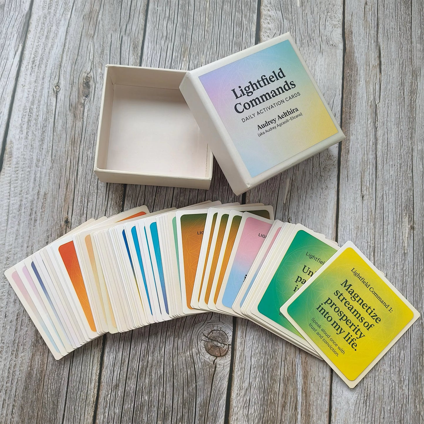 Lightfield Commands Activation Cards by Audrey
(with Free Wooden Stand)