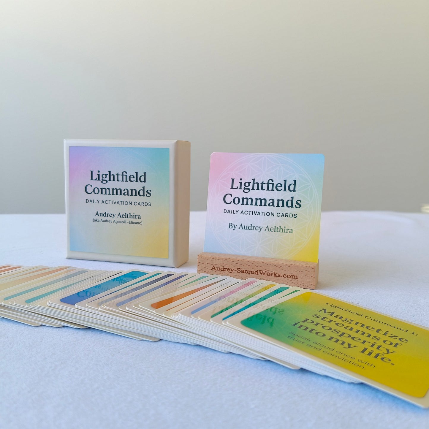 Lightfield Commands Activation Cards by Audrey
(with Free Wooden Stand)