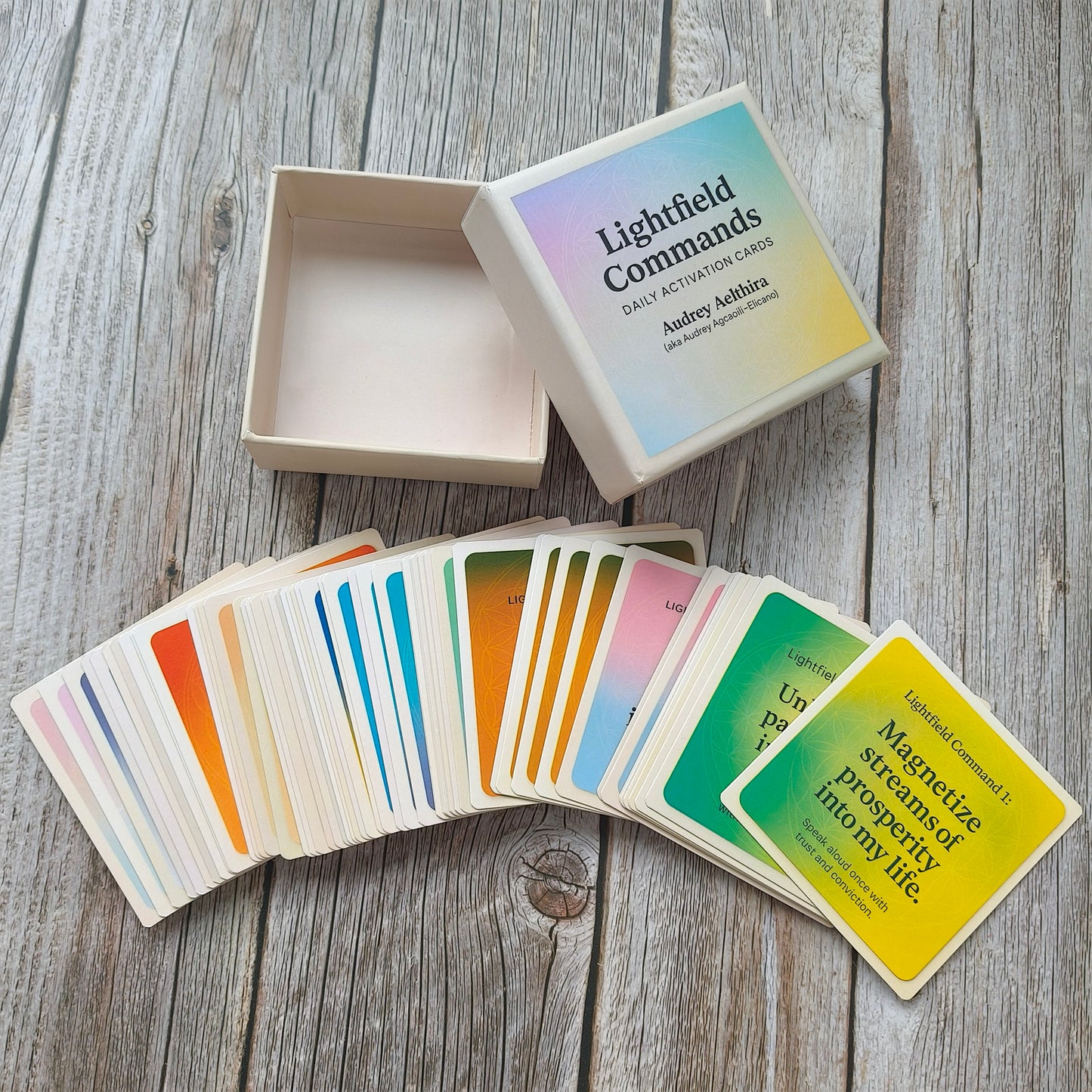 Lightfield Commands Activation Cards by Audrey
(with Free Wooden Stand)