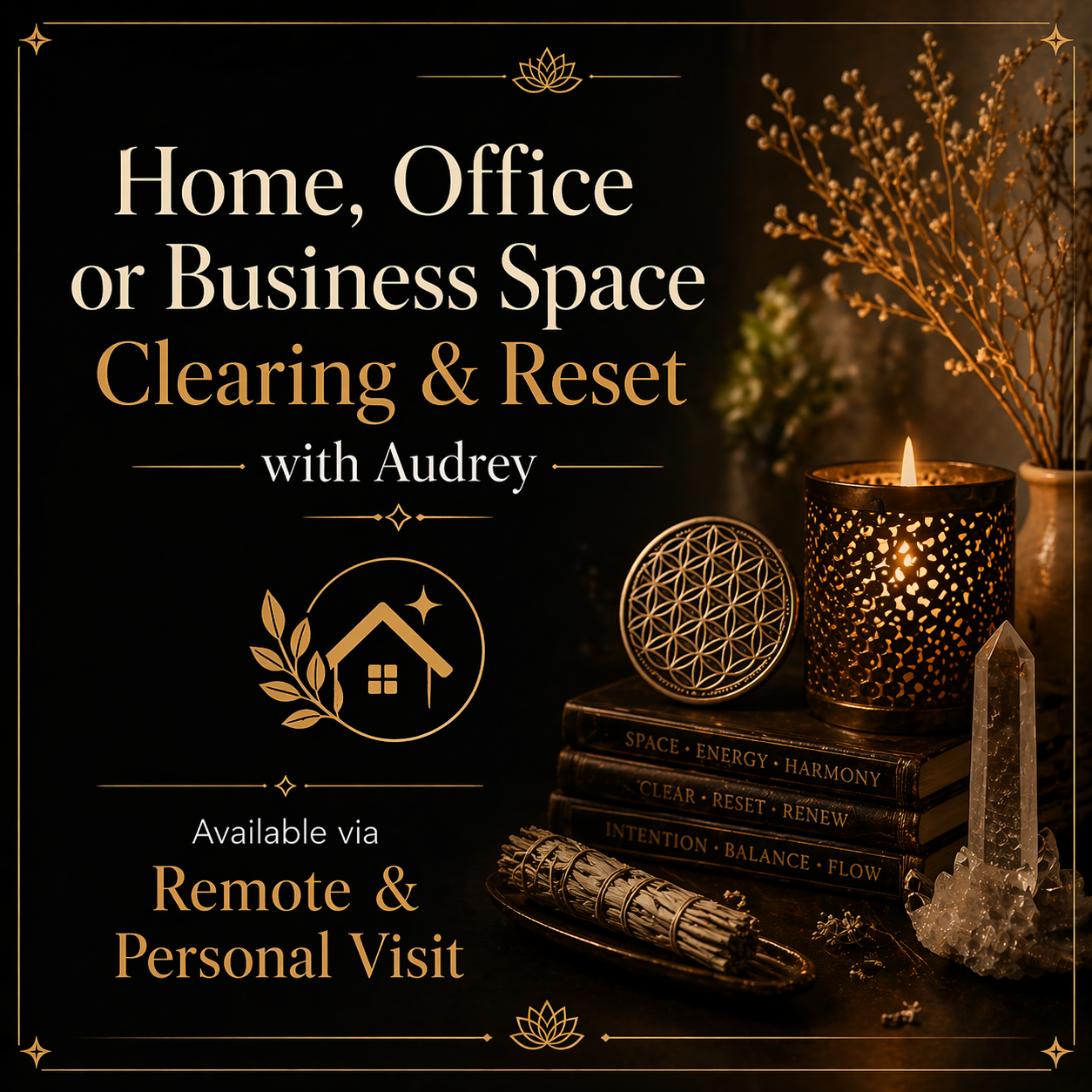Space Clearing Session for Home and Office / Business with Audrey