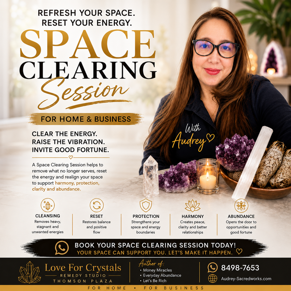 Space Clearing Session for Home and Office / Business with Audrey